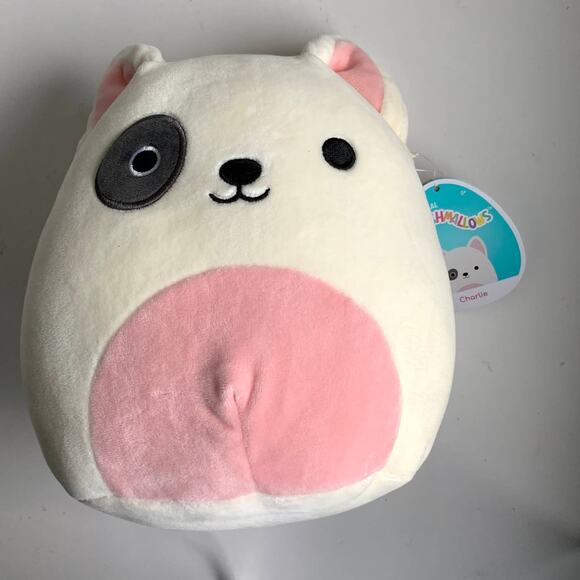 Squishmallows Charlie Bull Terrier Dog 8" Plush Black Eye White Pup Soft Puppy - Picture 4 of 16